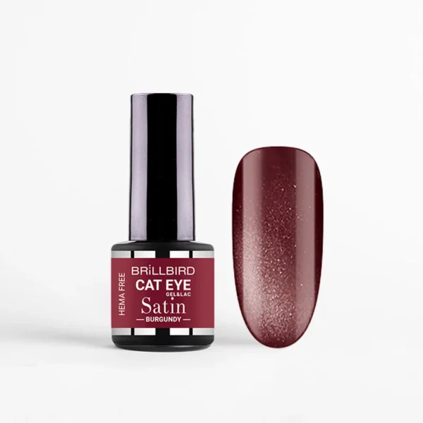 Cat Eye Satin Burgundy Ημιμόνιμο Βερνίκι Νυχιών